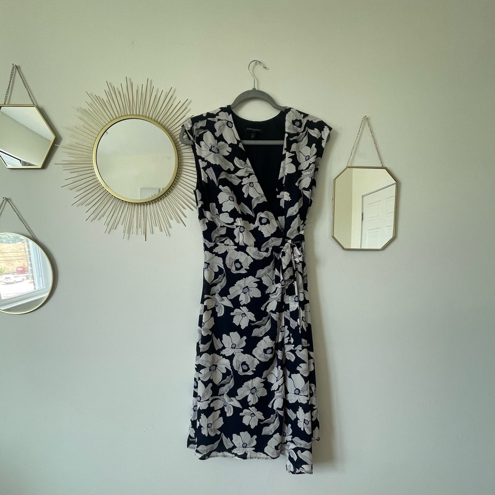 Navy floral dress from banana republic
